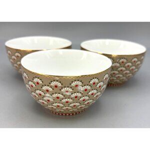Set Of 3 PIP Studio Porcelain Dipping Bowls Amsterdam Bloomingtails Khaki , EUC